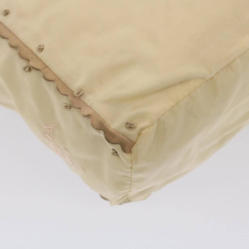 PRADA Tote Bag Nylon Beige Auth cl759 - Picture 15 of 16